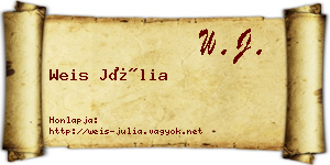 Weis Júlia névjegykártya